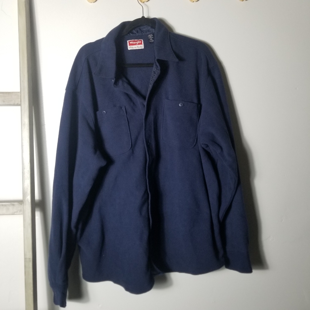 WRANGLER MEN'S FLEECE BLUE BUTTON DOWN SIZE 2XL